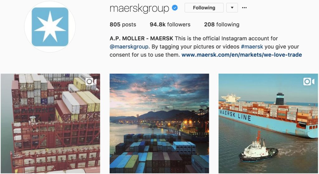 Maversk uses audience pics for Insta Marketing