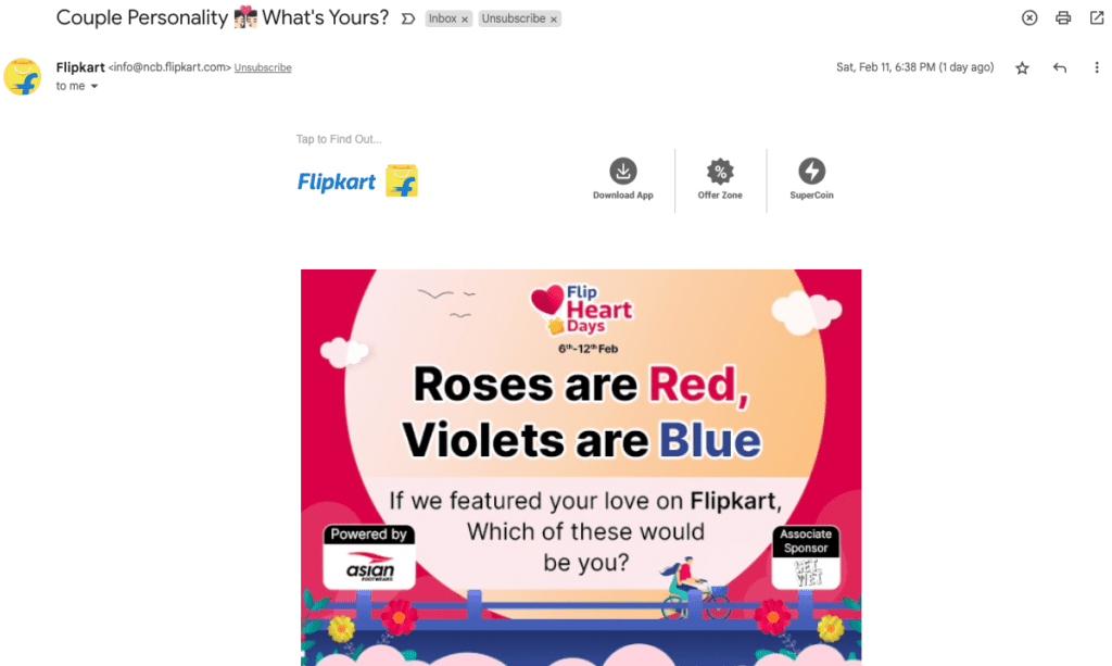Flipkart Personalised email marketing strategy